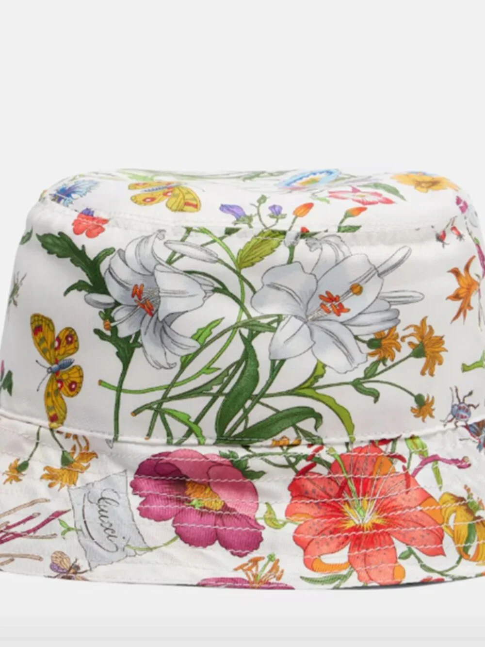 NWT GUCCI GG Floral GG Silk Bucket Hat Reversible L 834007
